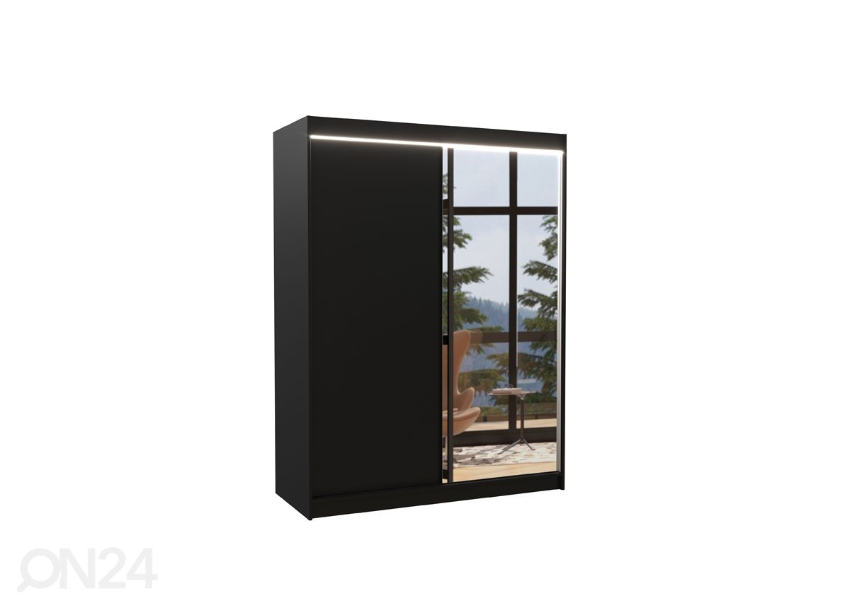 Lükandustega riidekapp Joanna 150 cm + LED suurendatud