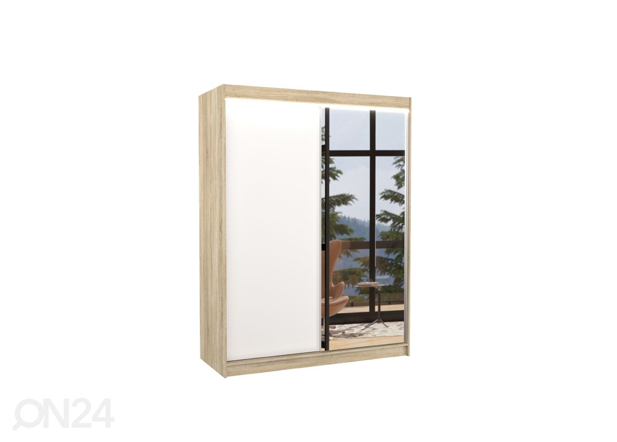 Lükandustega riidekapp Joanna 150 cm + LED suurendatud