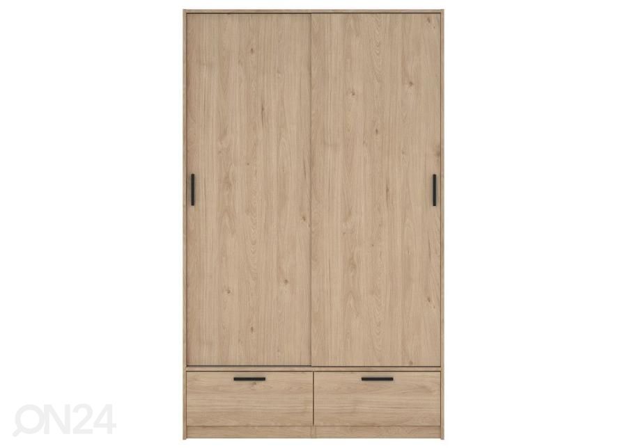 Lükandustega riidekapp Line 121 cm, hickory suurendatud