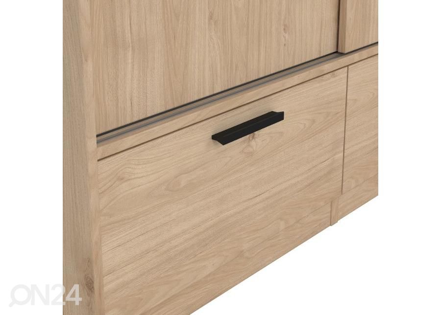 Lükandustega riidekapp Line 121 cm, hickory suurendatud