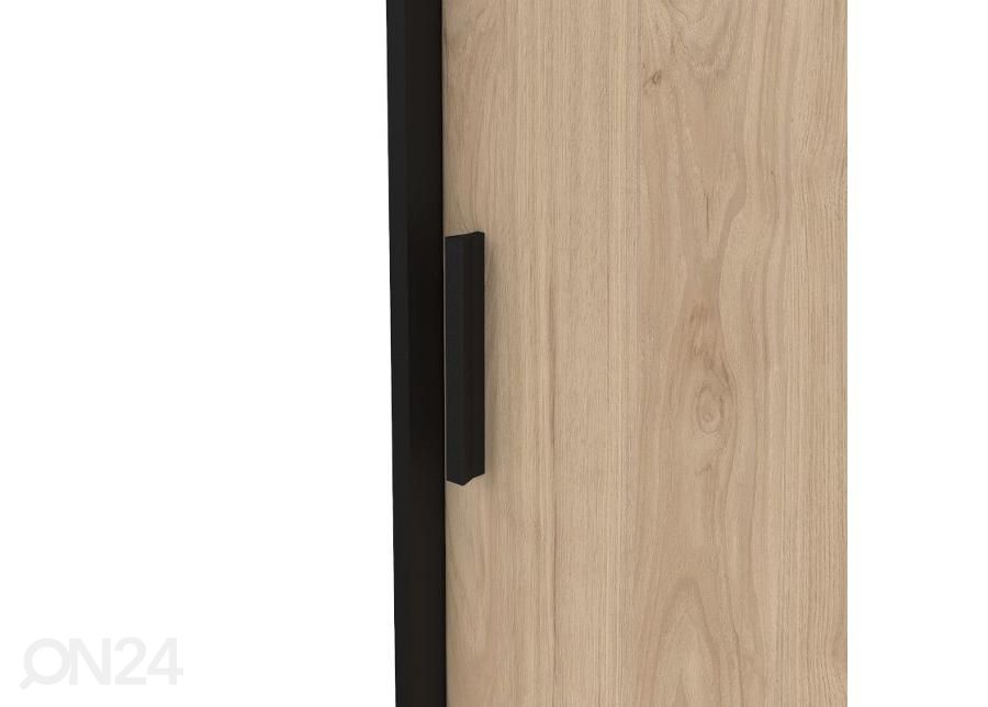 Lükandustega riidekapp Line 121 cm, hickory/must suurendatud
