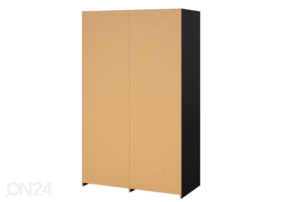 Lükandustega riidekapp Line 121 cm, hickory/must suurendatud