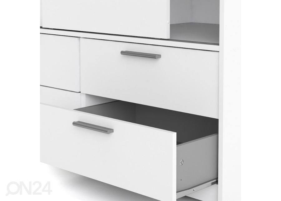 Lükandustega riidekapp Line 121 cm, valge suurendatud