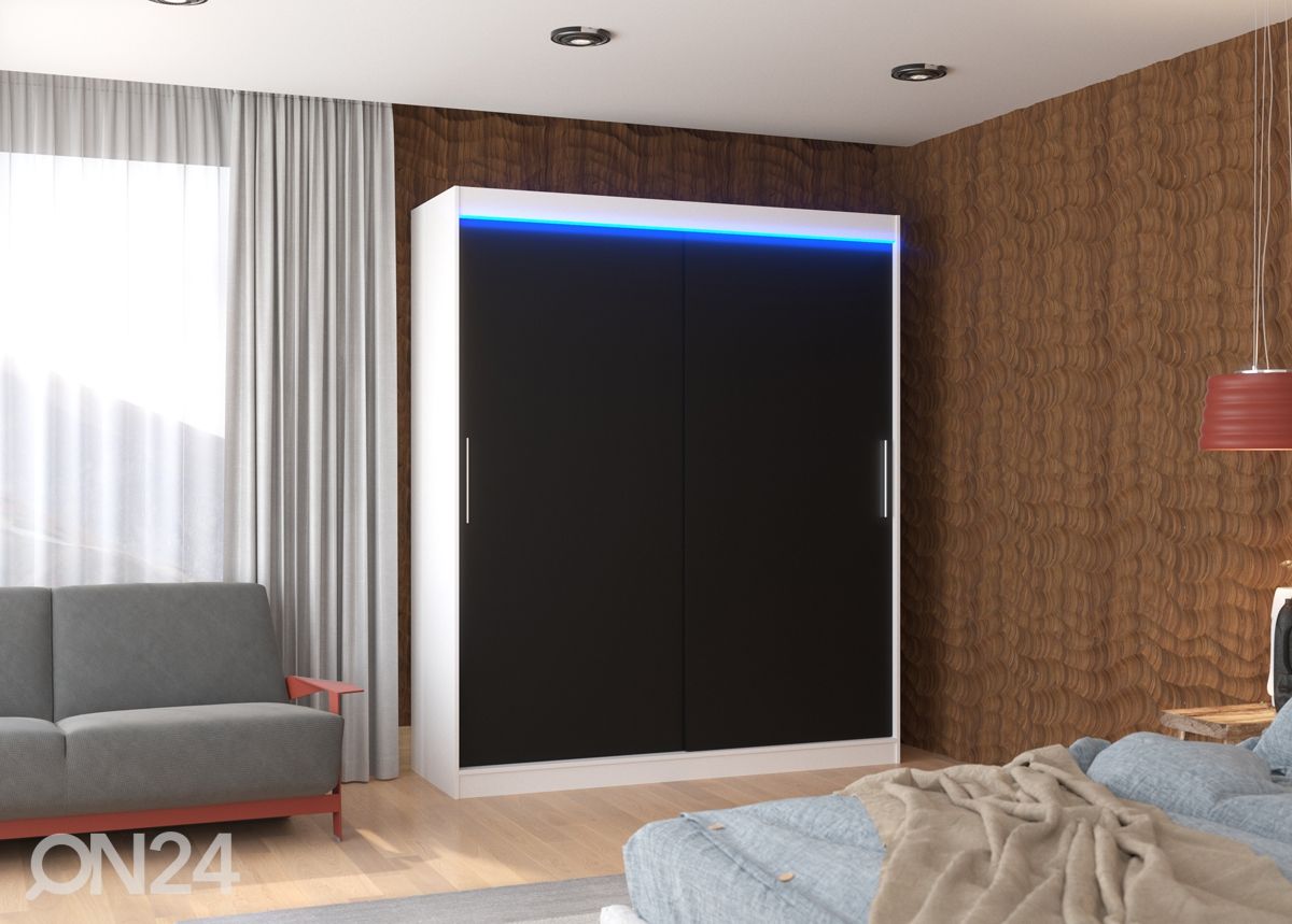 Lükandustega riidekapp Lino 180 cm + LED suurendatud