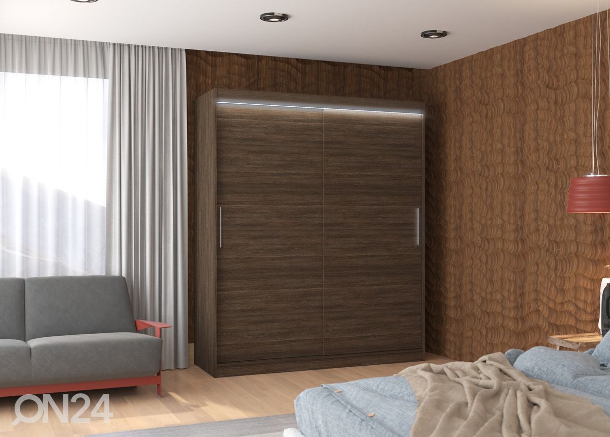 Lükandustega riidekapp Lino 180 cm + LED suurendatud