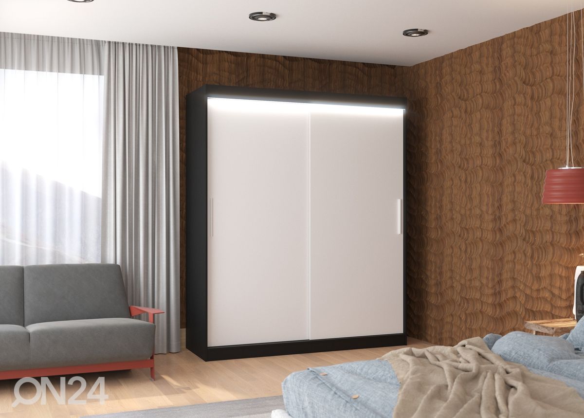Lükandustega riidekapp Lino 180 cm + LED suurendatud