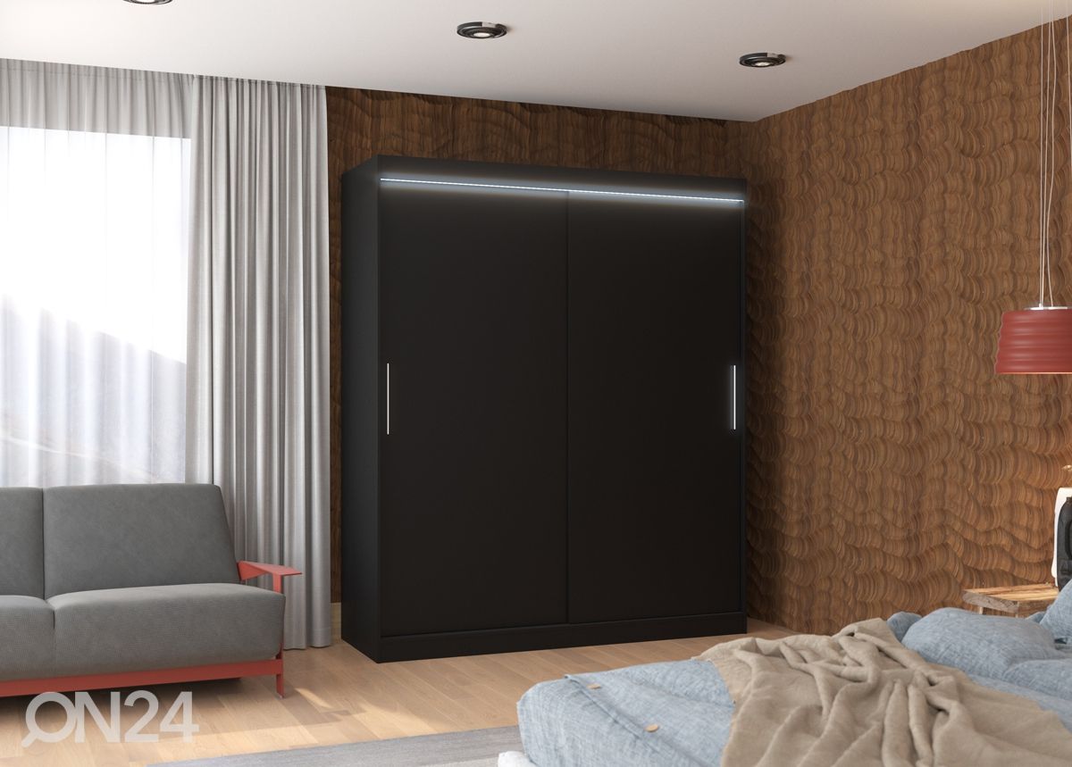 Lükandustega riidekapp Lino 180 cm + LED suurendatud