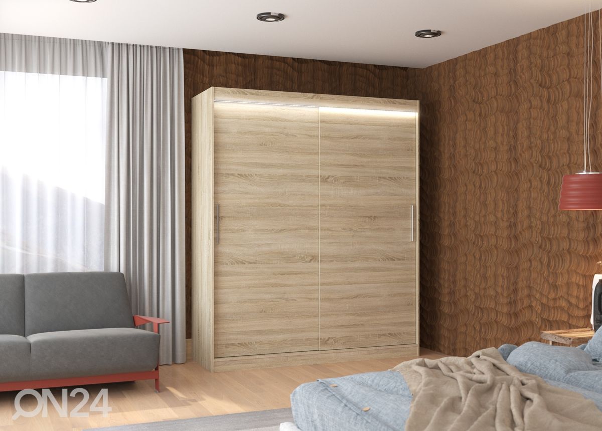 Lükandustega riidekapp Lino 180 cm + LED suurendatud