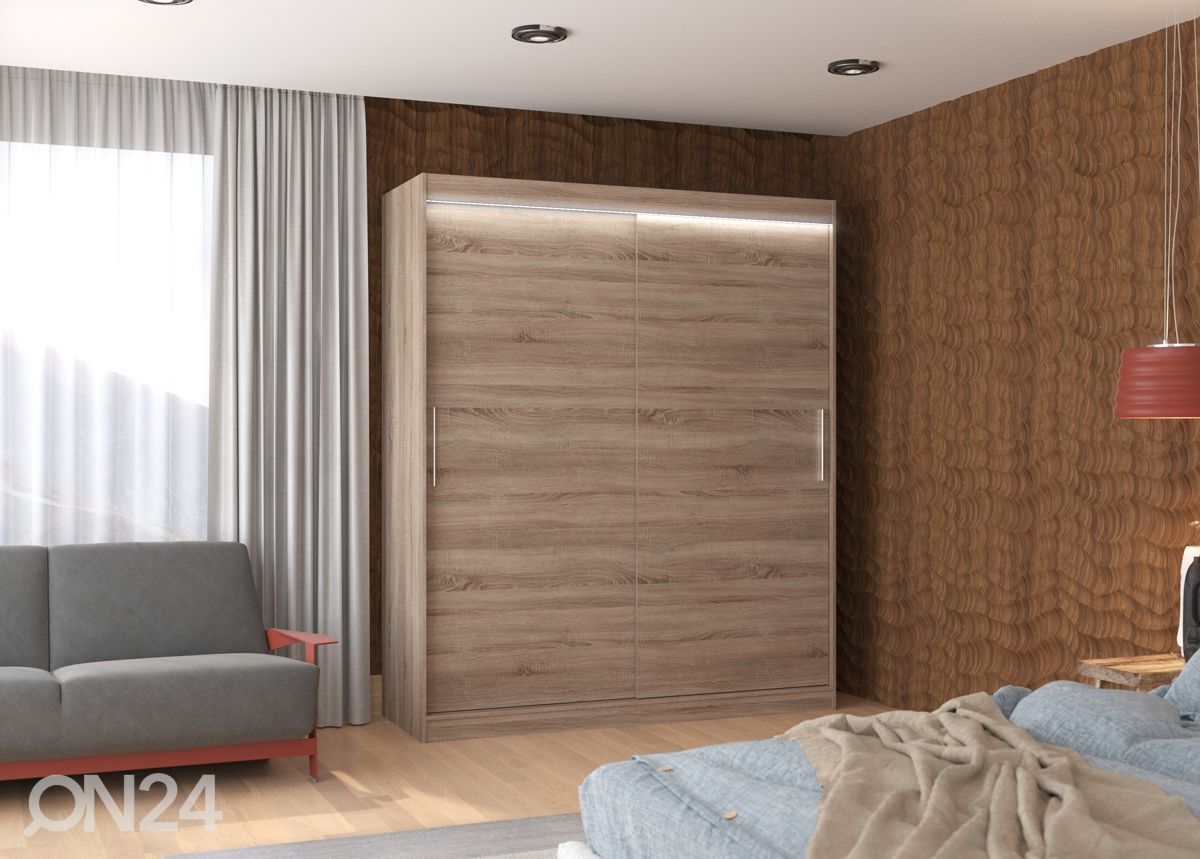 Lükandustega riidekapp Lino 180 cm + LED suurendatud