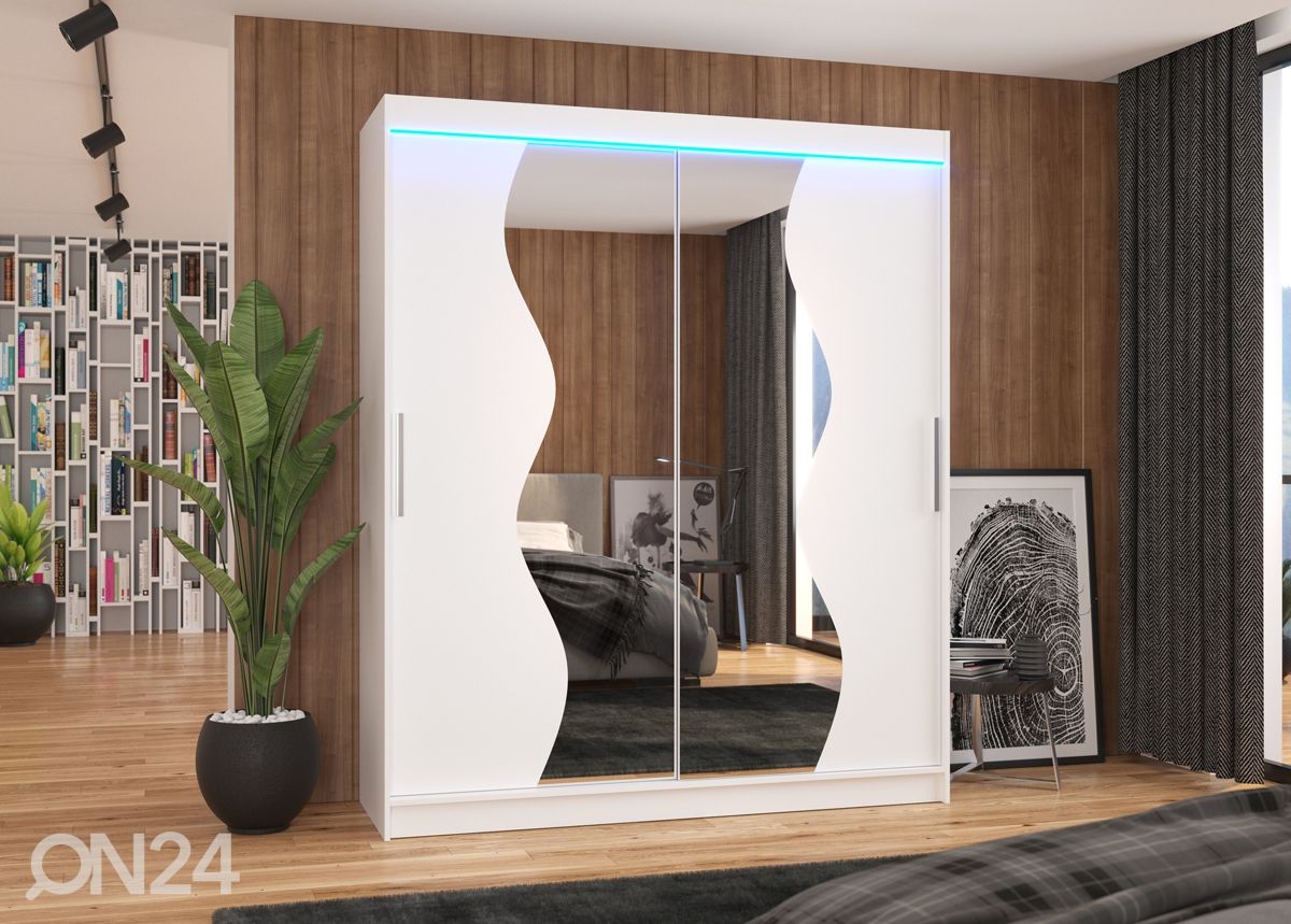 Lükandustega riidekapp Madison 180 cm + LED suurendatud