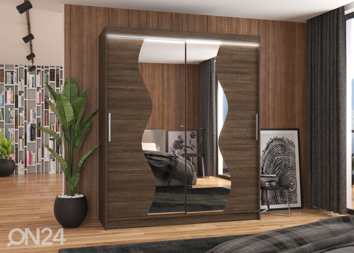 Lükandustega riidekapp Madison 180 cm + LED suurendatud