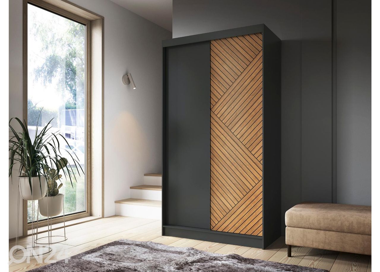 Lükandustega riidekapp Marrphy 120 cm suurendatud