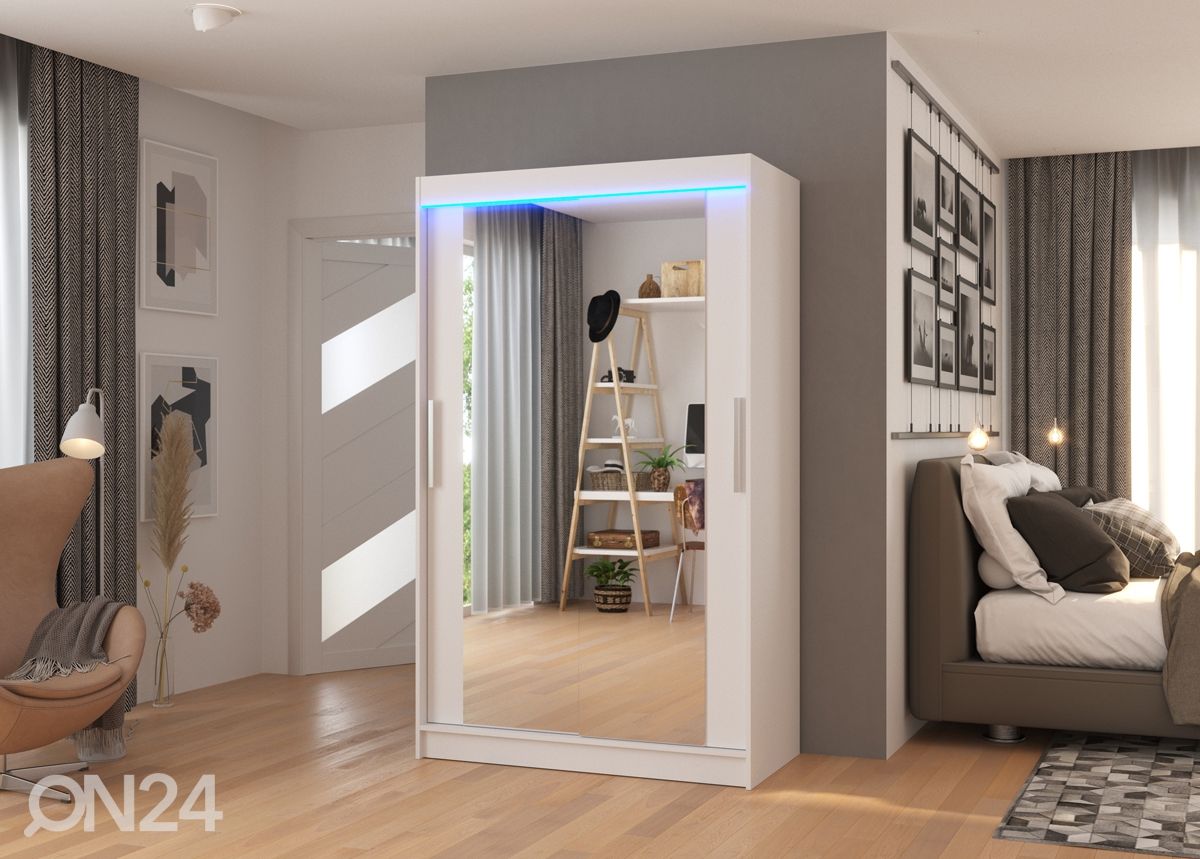 Lükandustega riidekapp Matlock 120 cm + LED suurendatud