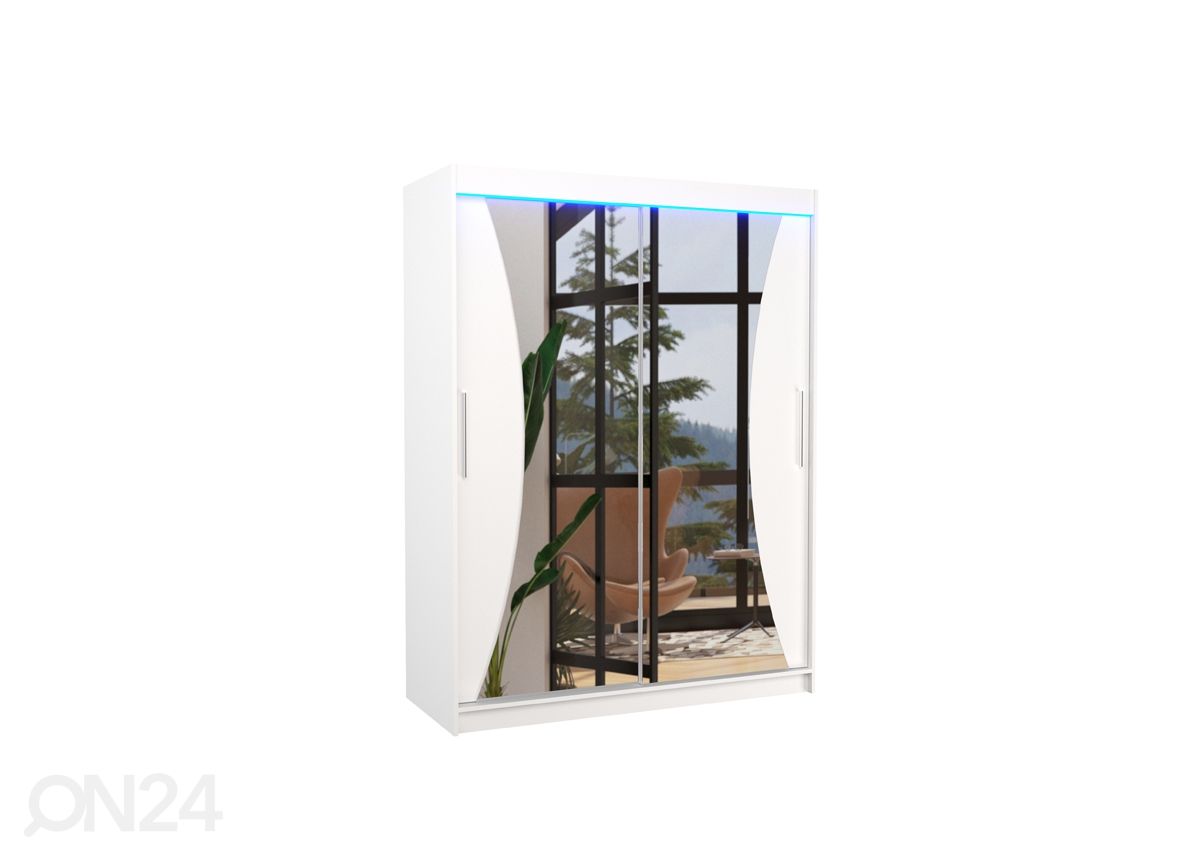 Lükandustega riidekapp Maxine 150 cm + LED suurendatud
