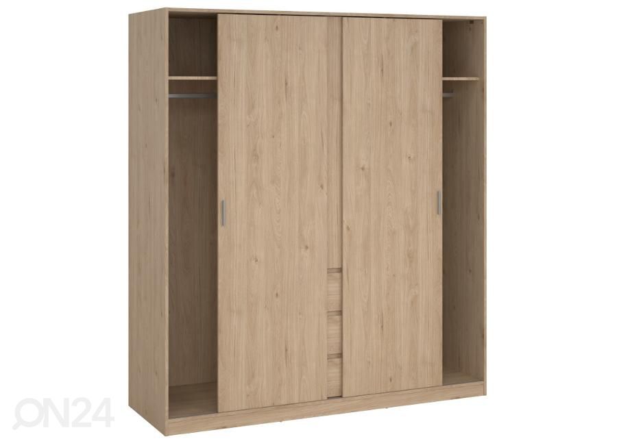 Lükandustega riidekapp Naia 177 cm, hickory suurendatud