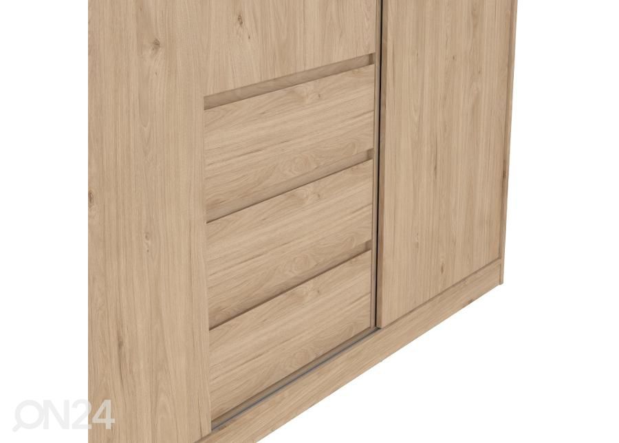 Lükandustega riidekapp Naia 177 cm, hickory suurendatud