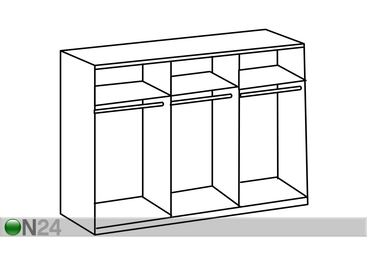 Lükandustega riidekapp Neapel 270 cm suurendatud