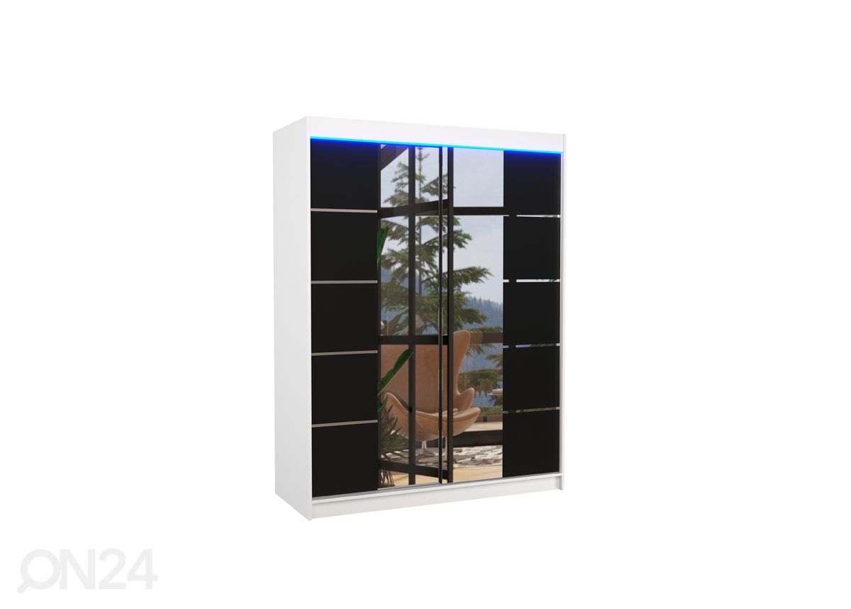 Lükandustega riidekapp Pelle I 150 cm + LED suurendatud