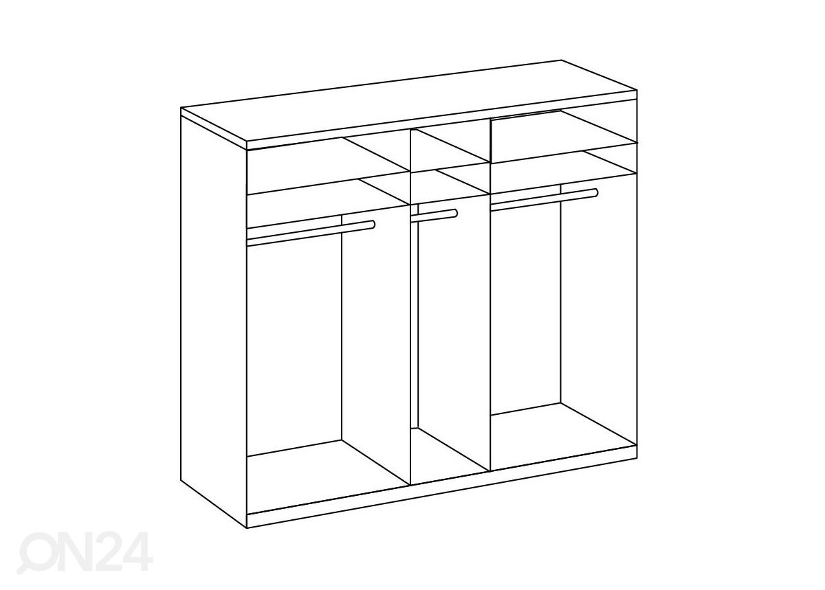 Lükandustega riidekapp Portfield h236x250 cm suurendatud