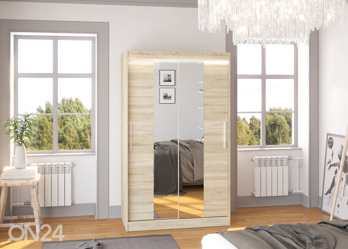 Lükandustega riidekapp Susana I 120 cm + LED suurendatud