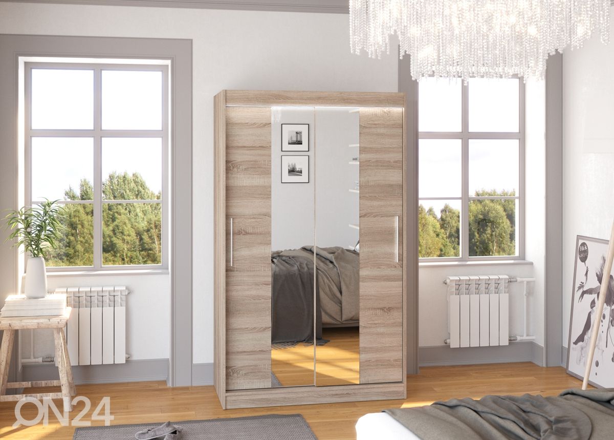Lükandustega riidekapp Susana I 120 cm + LED suurendatud