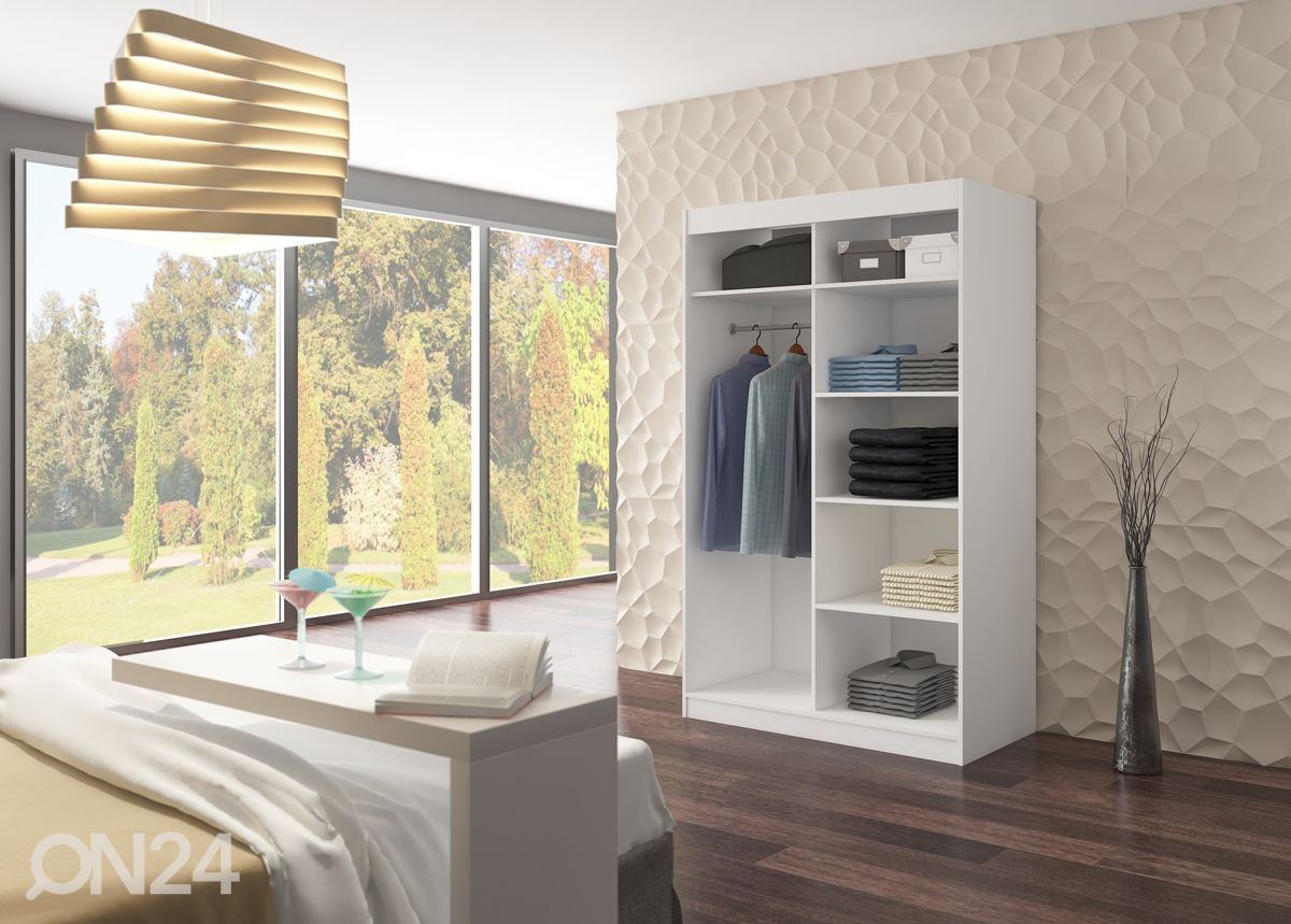 Lükandustega riidekapp Susana I 120 cm + LED suurendatud