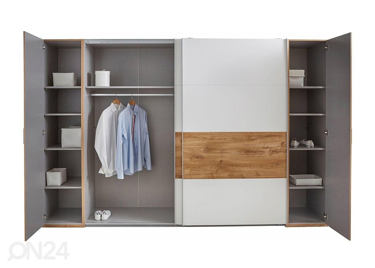 Lükandustega riidekapp Virgo 315 cm suurendatud