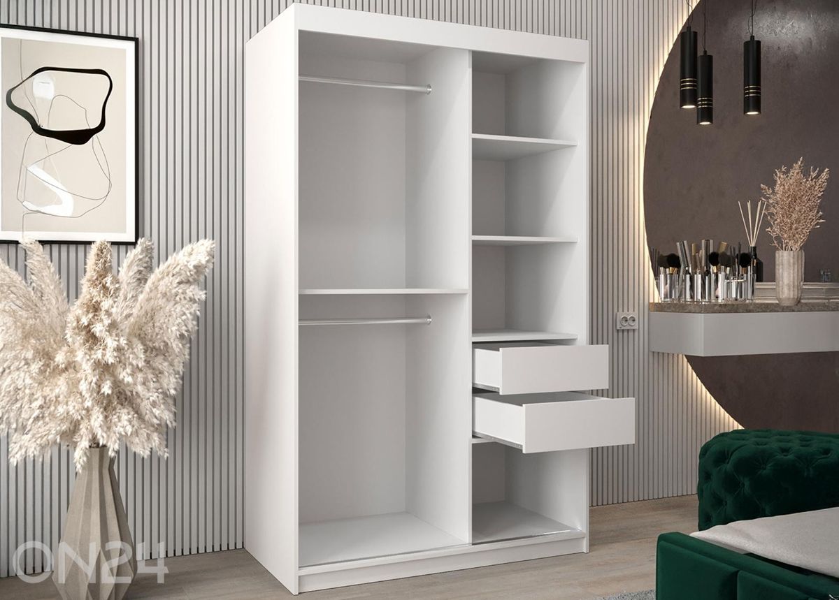 Lükandustegariidekapp Flutes 120 cm + LED suurendatud