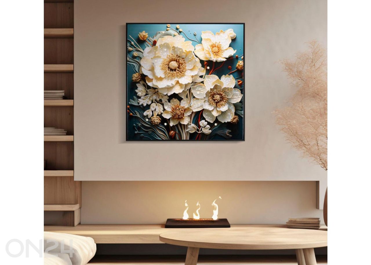 Maal Narcy 82x82 cm, valge suurendatud