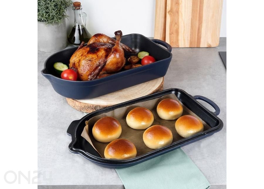 Malmist ahjuvorm panniga 2in1 Litina suurendatud