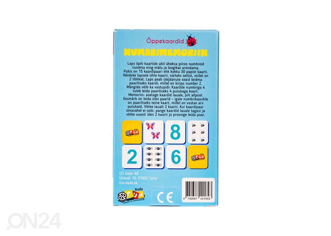 Mäng Numbrimemoriin suurendatud