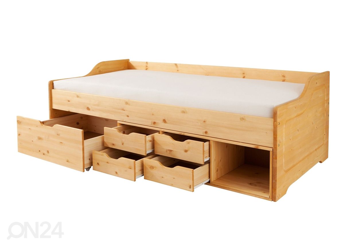 Männipuidust voodi Pelle 90x200 cm suurendatud