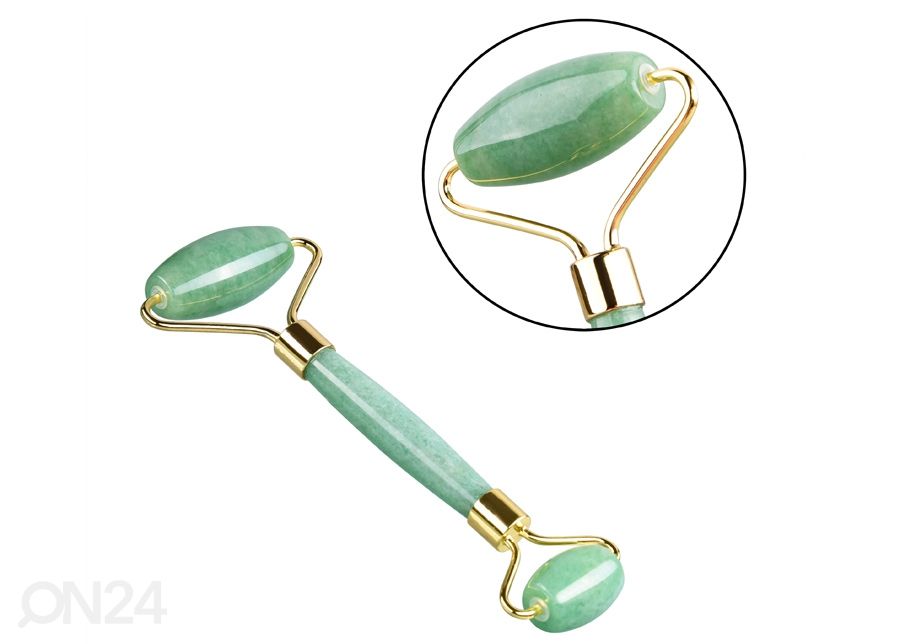 Massaažirullik + Gua Sha massaažikivi Jadeiit suurendatud