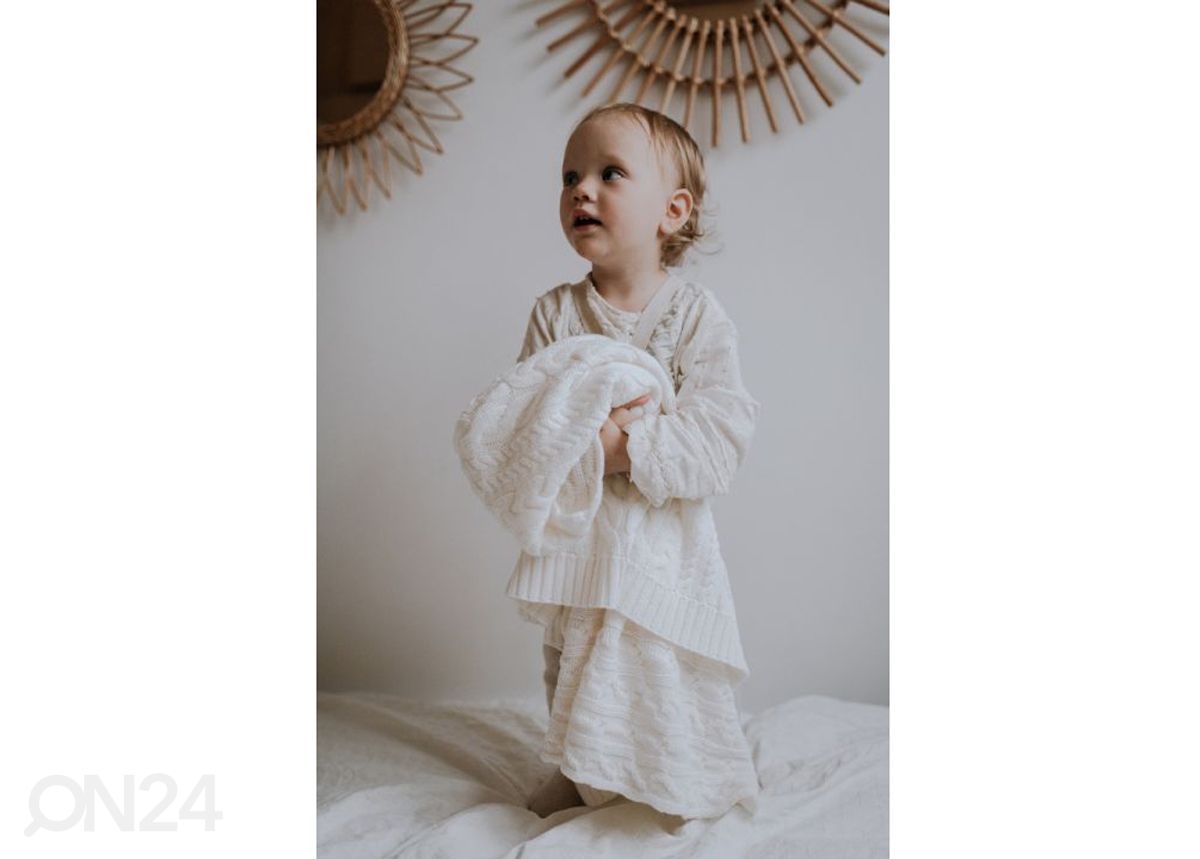 Meriinovillane beebitekk, cream palmikutega suurendatud