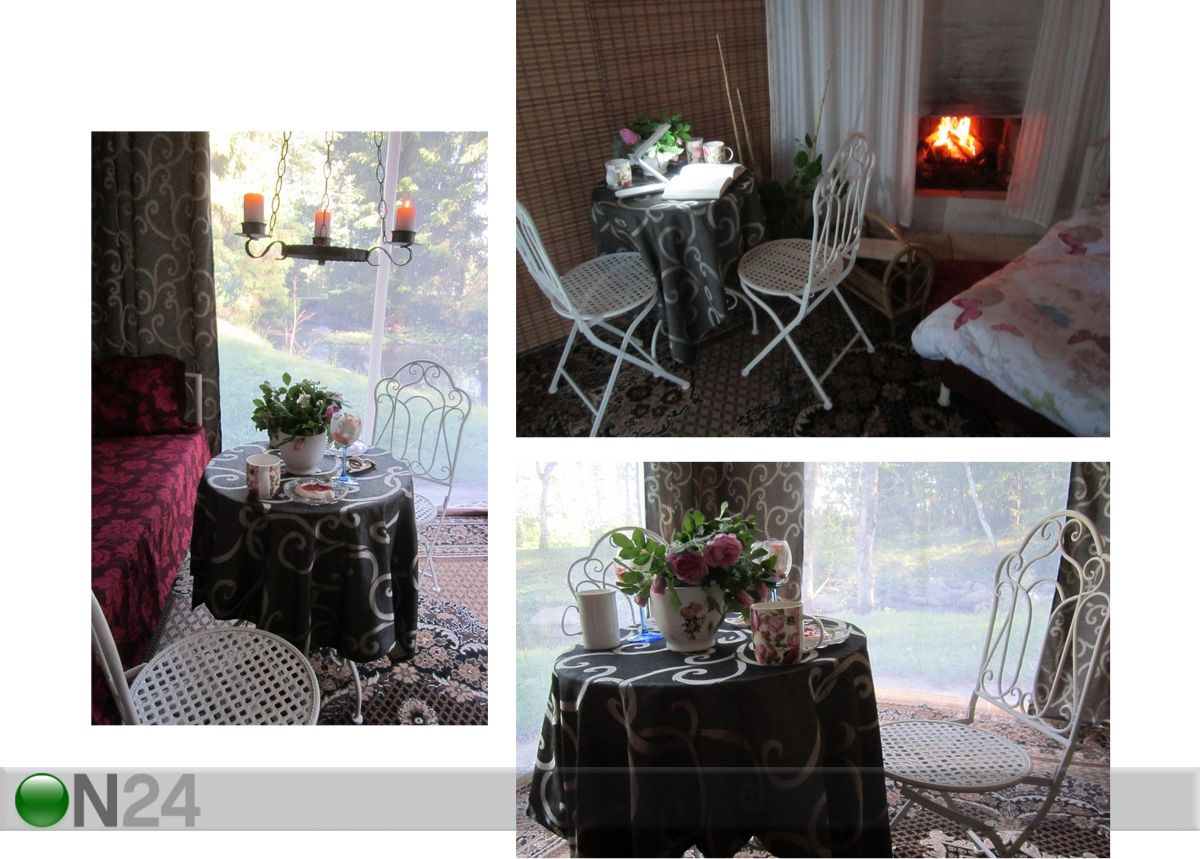 Metallist kokkupandav laud Teresa Ø 60 cm suurendatud