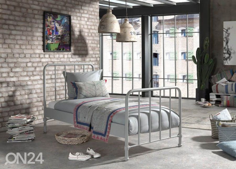 Metallvoodi Bronxx 90x200 cm, hall suurendatud