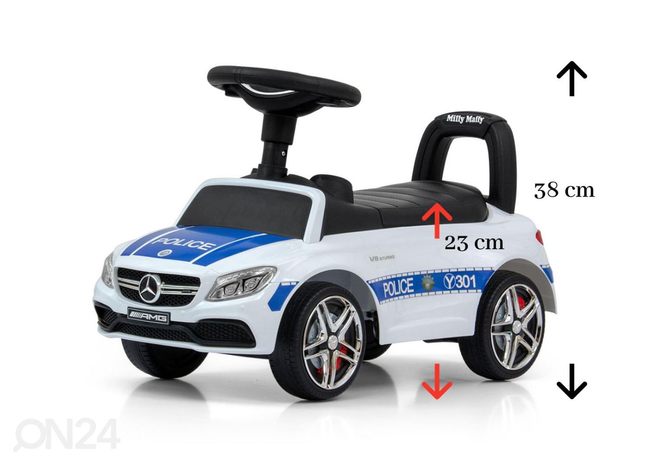 Milly Mally pealeistumisauto MERCEDES-AMG C63, politsei suurendatud