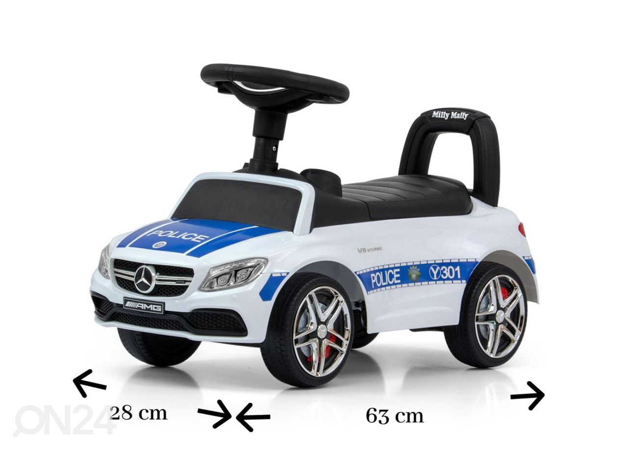 Milly Mally pealeistumisauto MERCEDES-AMG C63, politsei suurendatud
