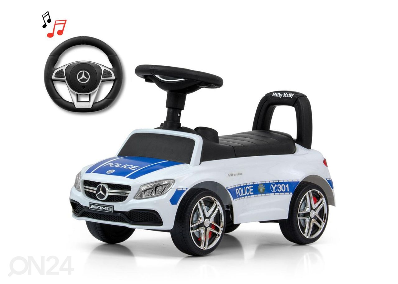 Milly Mally pealeistumisauto MERCEDES-AMG C63, politsei suurendatud