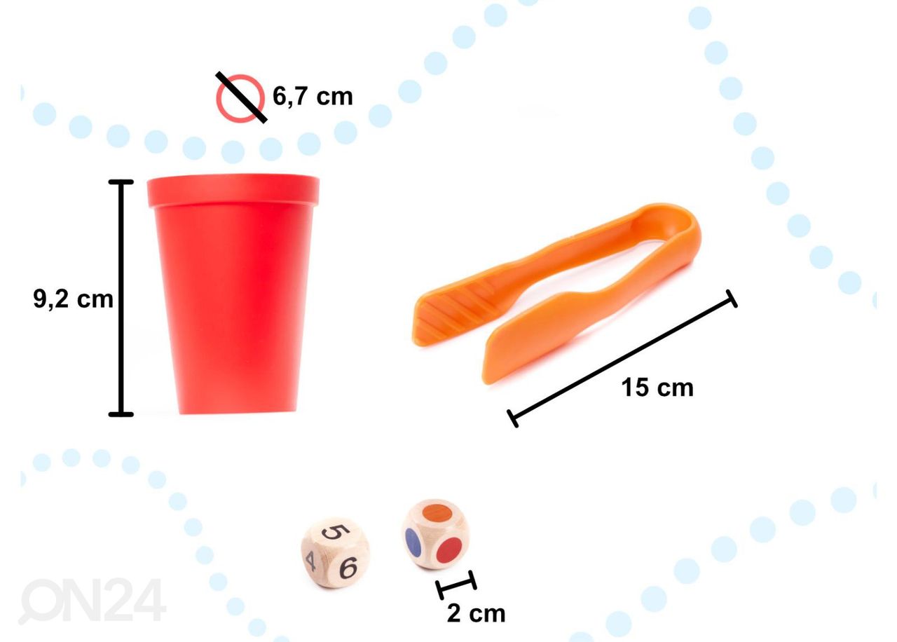 Montessori mäng Värvilised kivid suurendatud
