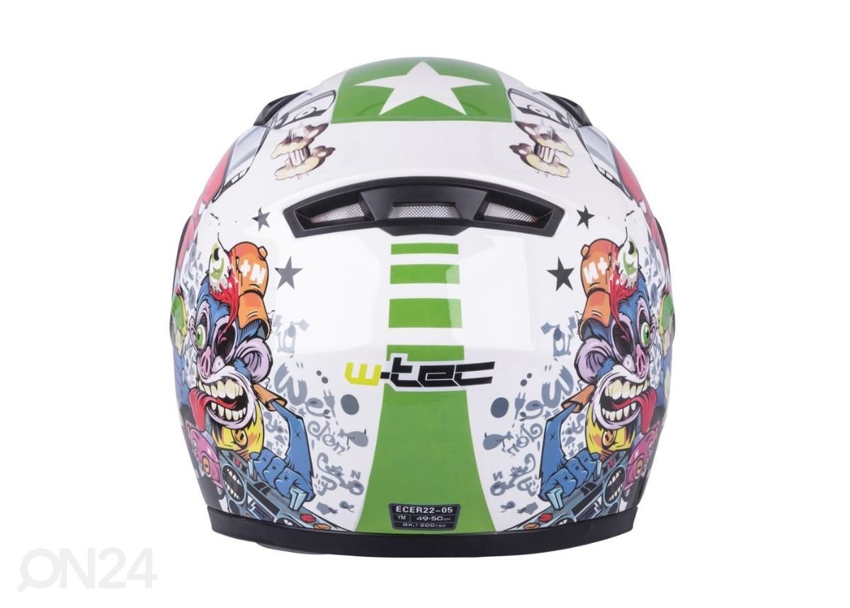 Mootorratta kiiver lastele Helmet W-TEC suurus M 49-50 cm suurendatud