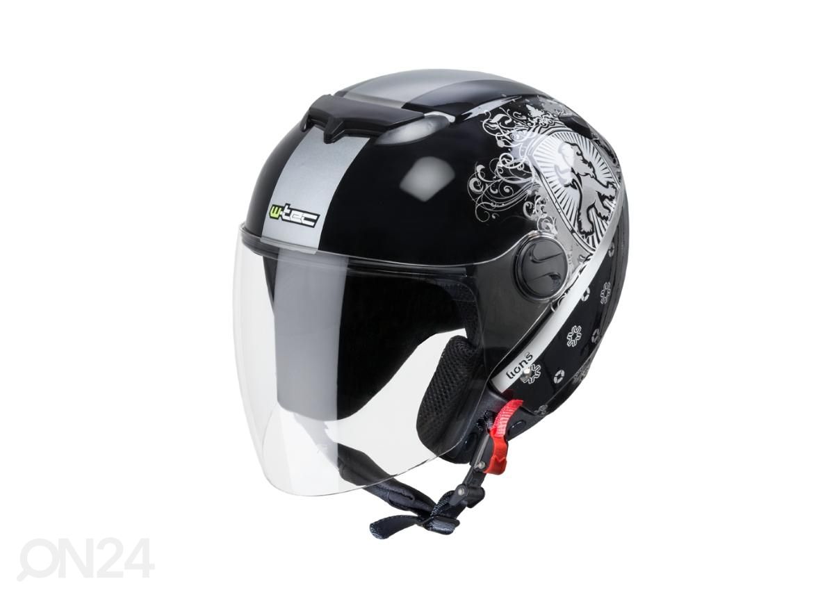 Mootorratta kiiver W-TEC YM-617 matt must suurus XXL 63-64 suurendatud