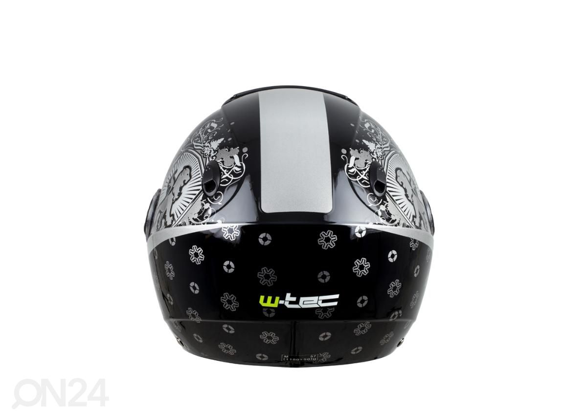 Mootorratta kiiver W-TEC YM-617 matt must suurus XXL 63-64 suurendatud