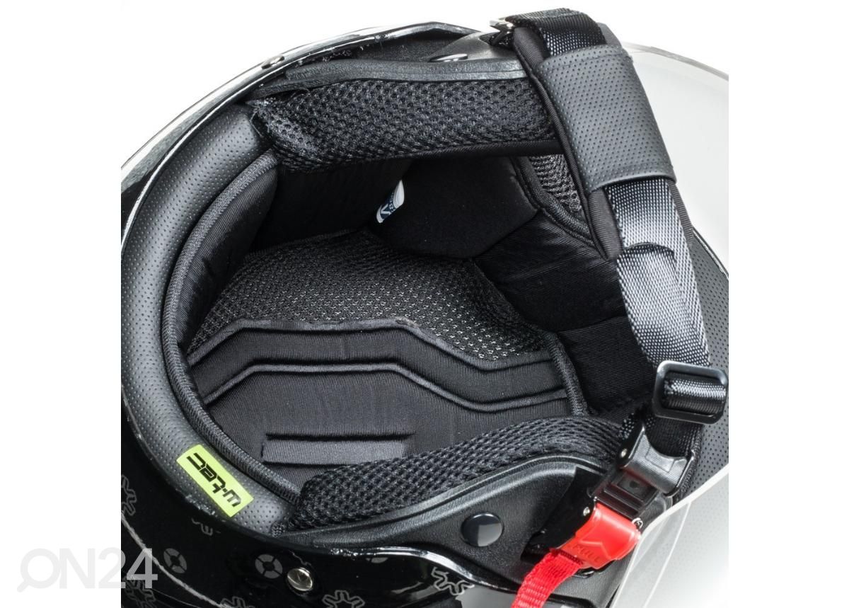 Mootorratta kiiver W-TEC YM-617 matt must suurus XXL 63-64 suurendatud