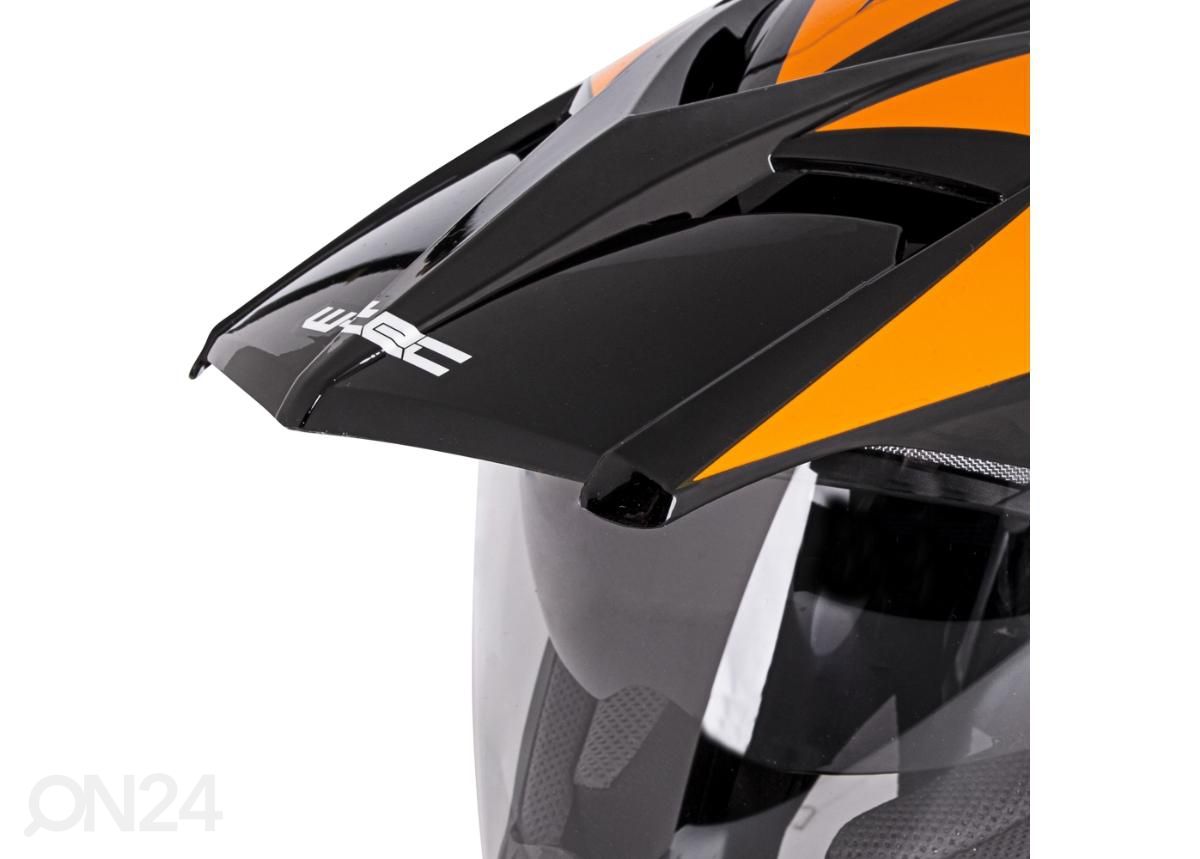 Motokrossi kiiver W-TEC Dualsport must-fluo oranž suurus XS (53-54) suurendatud