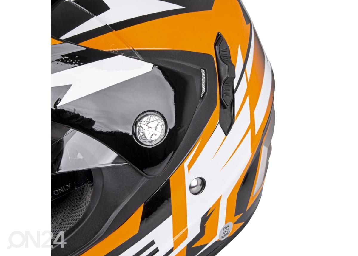 Motokrossi kiiver W-TEC Dualsport must-fluo oranž suurus XS (53-54) suurendatud