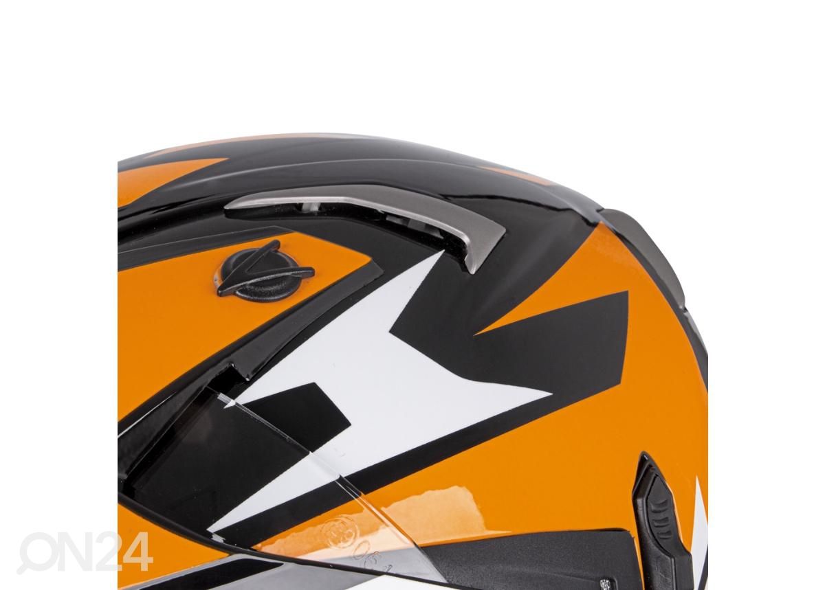 Motokrossi kiiver W-TEC Dualsport must-fluo oranž suurus XS (53-54) suurendatud