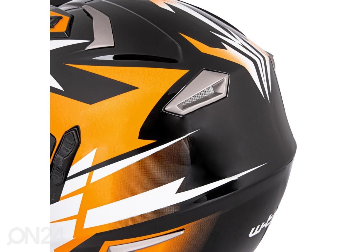 Motokrossi kiiver W-TEC Dualsport must-fluo oranž suurus XS (53-54) suurendatud