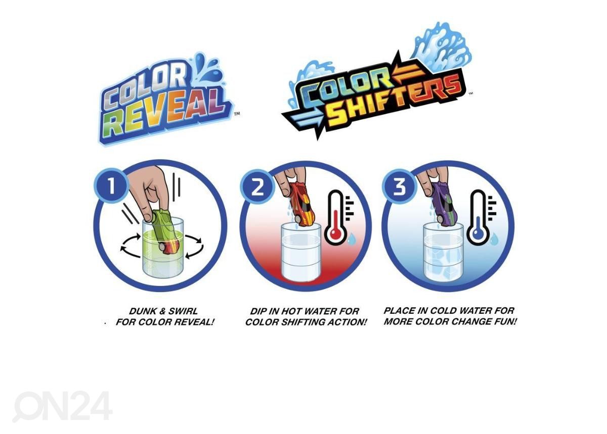 Mudelautod Hot Wheels® Color Reveal® suurendatud