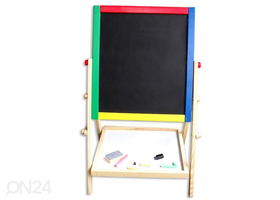 Multifunktsionaalne tahvel kahepoolne magnetiline kriiditahvel 49cm seisev suurendatud